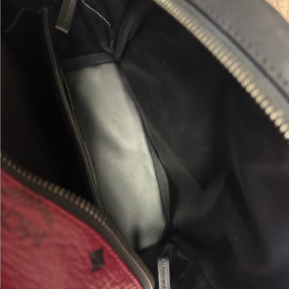MCM Red and Black Logo Backpack - Picture 7 of 11